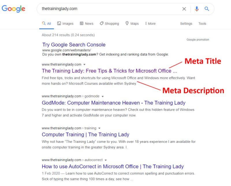 Customise the Meta Title and Meta Descriptions for SEO