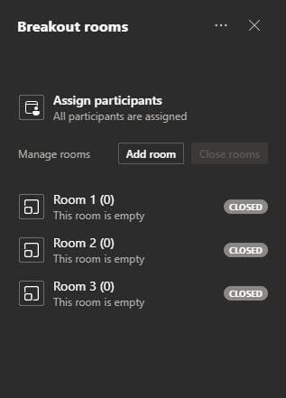 Assign participants to break out rooms